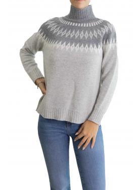 Maglione collo alto fantasia 